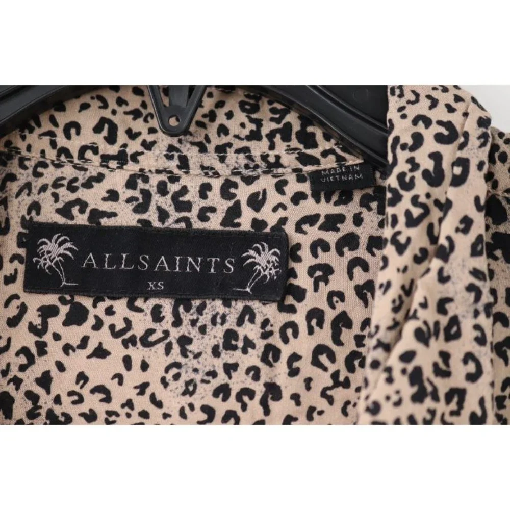 All saints shirt Mens XS Diffusion short sleeve animal print viscose lightweight - Picture 5 of 10